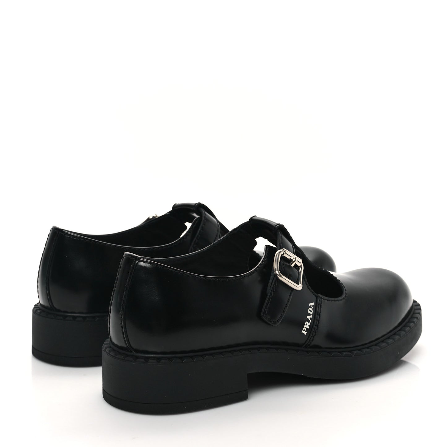 Spazzolato Mens Mary Jane T Strap 40mm Loafers 10.5 Black