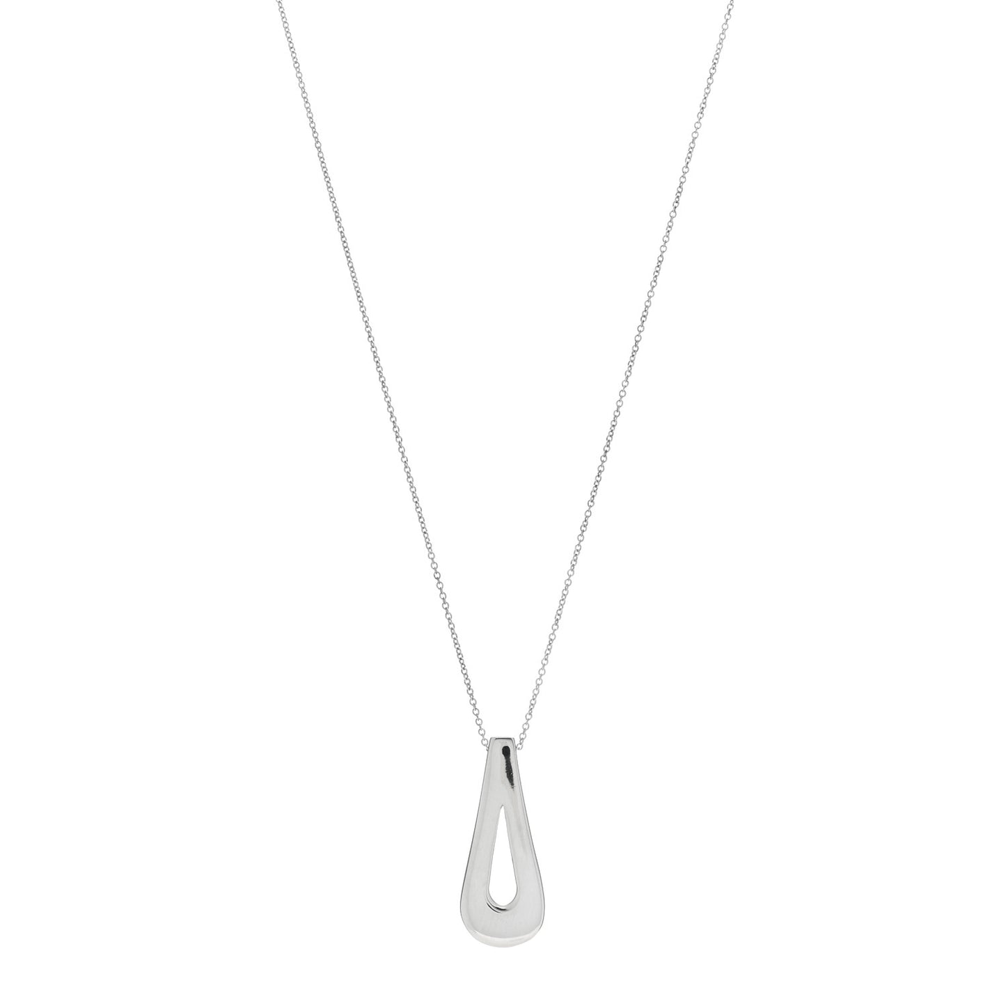 Sterling Silver Blue Sapphire Loop Pendant Necklace