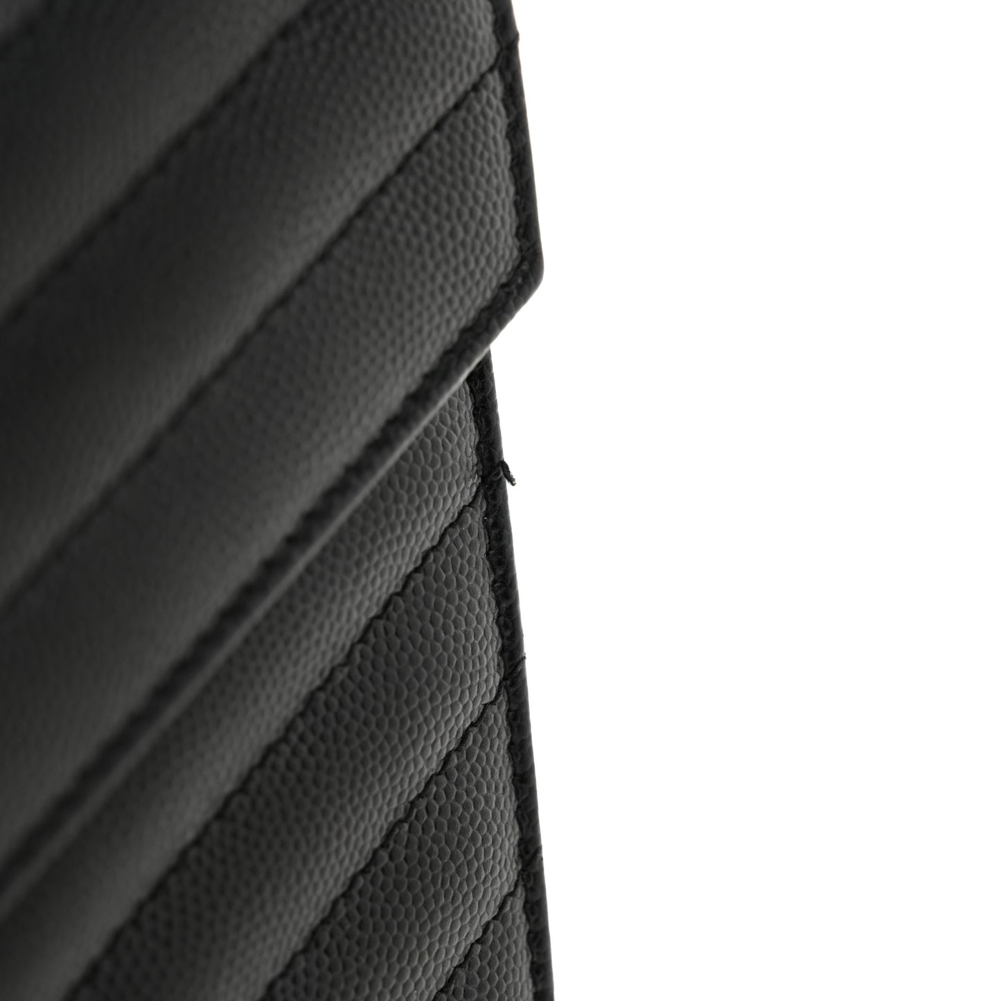 Grain De Poudre Matelasse Chevron Monogram Chain Wallet Black