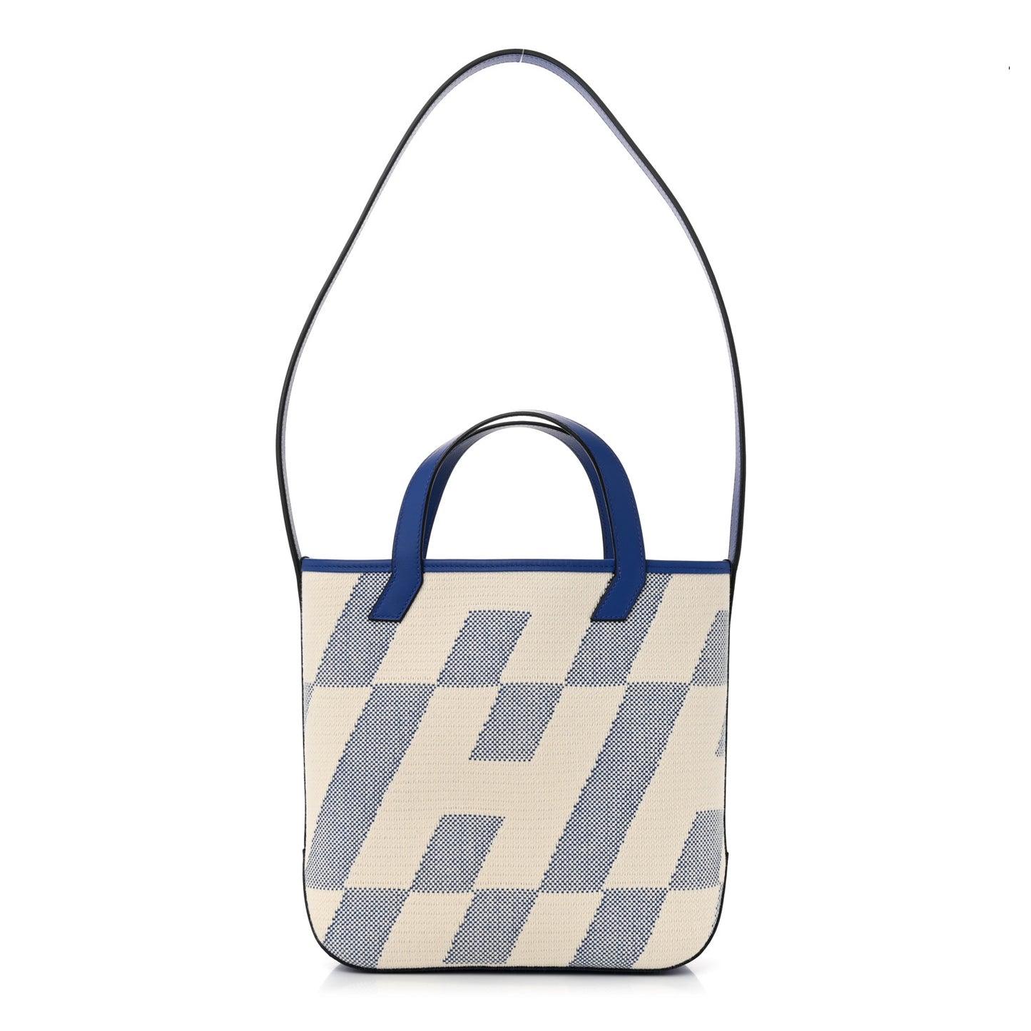 Swift H Canvas Cabas H En Biais 27 Bleu Royal Ecru