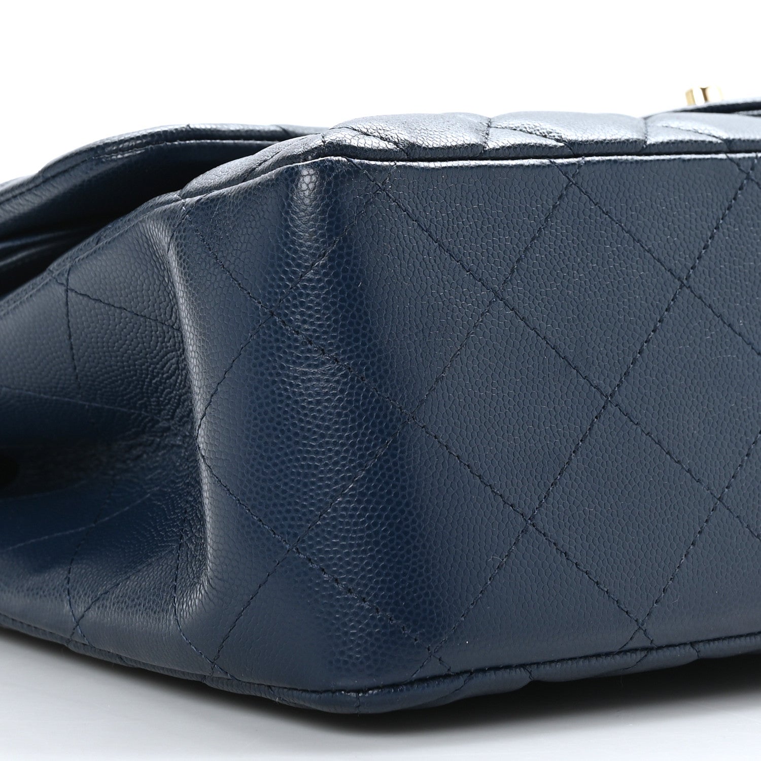 Chanel Caviar Quilted Jumbo Double Flap Navy Blue 7 of 8