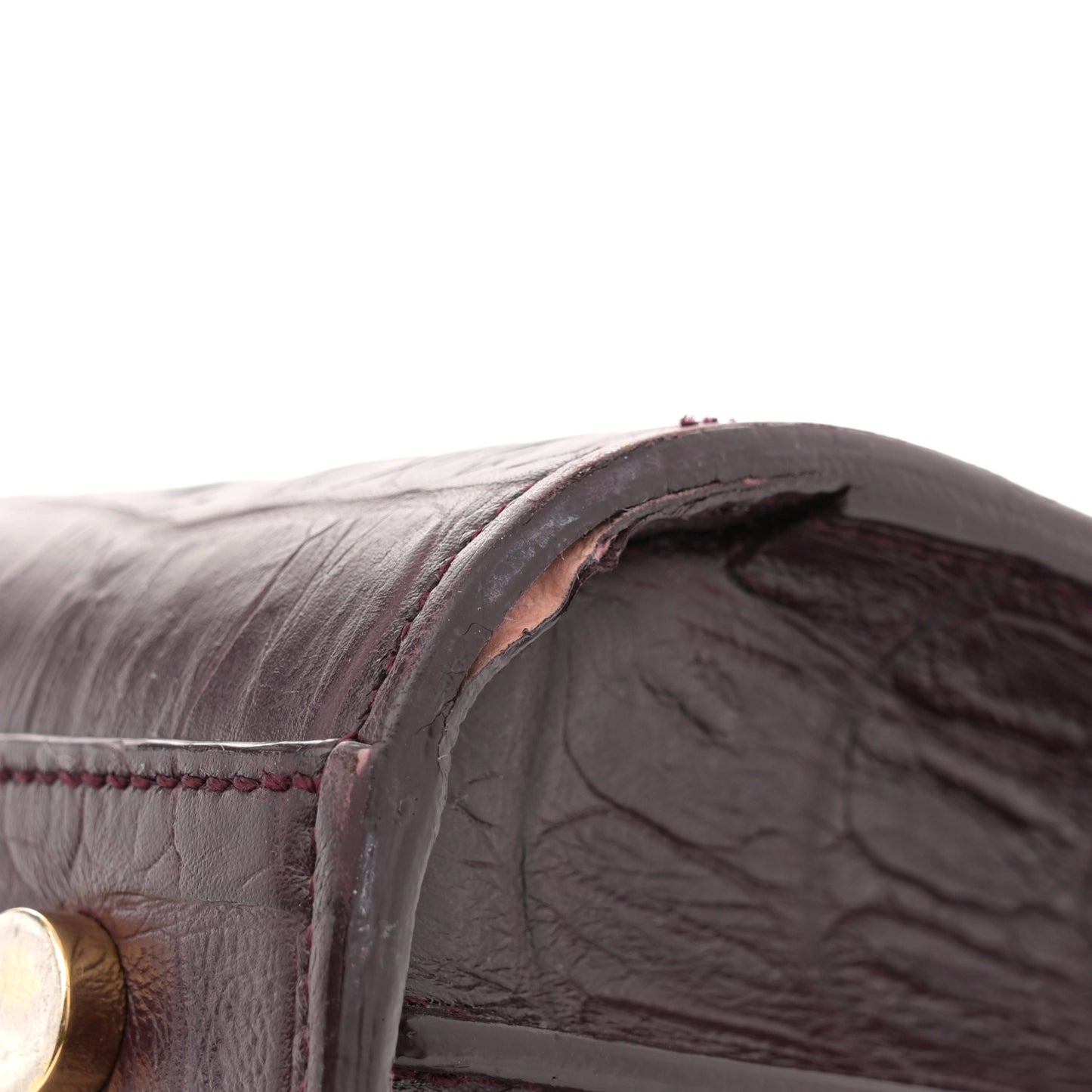 Calfskin Crocodile Embossed Small Sac de Jour Wine