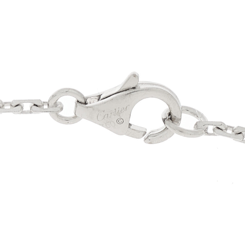18K White Gold Black Ceramic Diamond Interlocking LOVE Necklace
