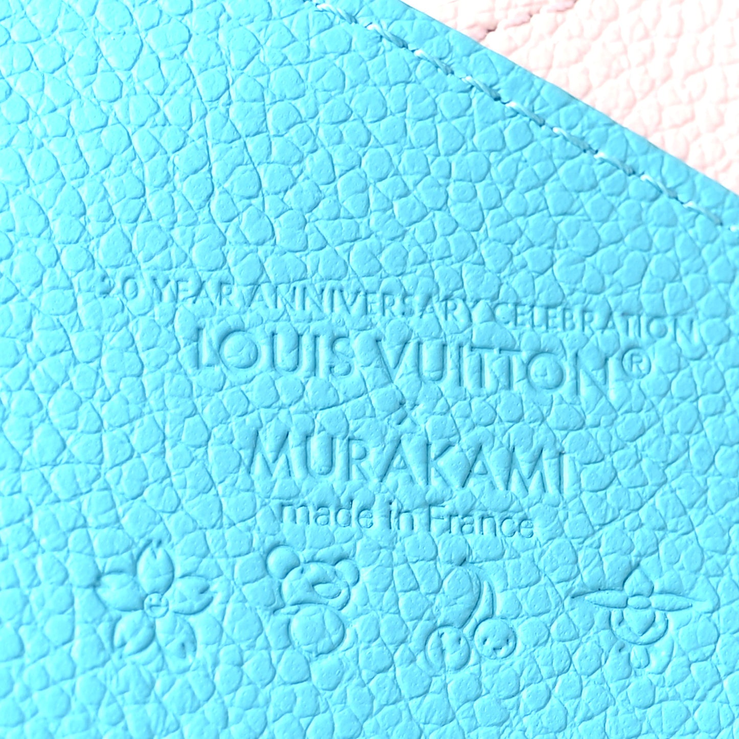 LV X TM Monogram Multicolor Criss-Cross Card Holder Kabira Blue Rose