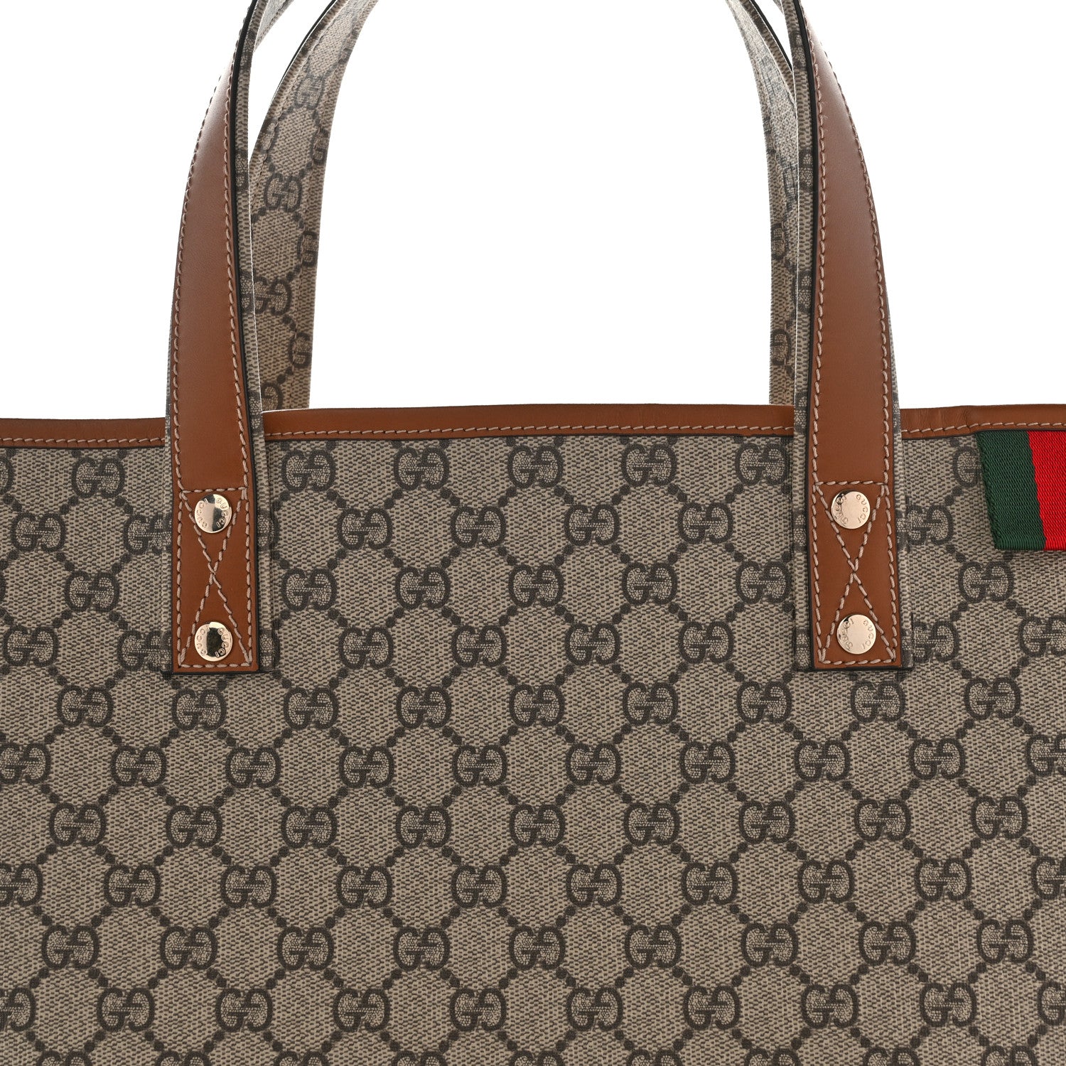 Gucci GG Plus Monogram Medium Signature Web Loop Tote Brown 8 of 10