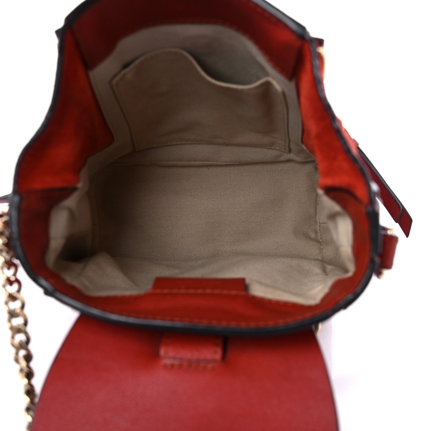 Suede Calfskin Mini Faye Backpack Earthy Red