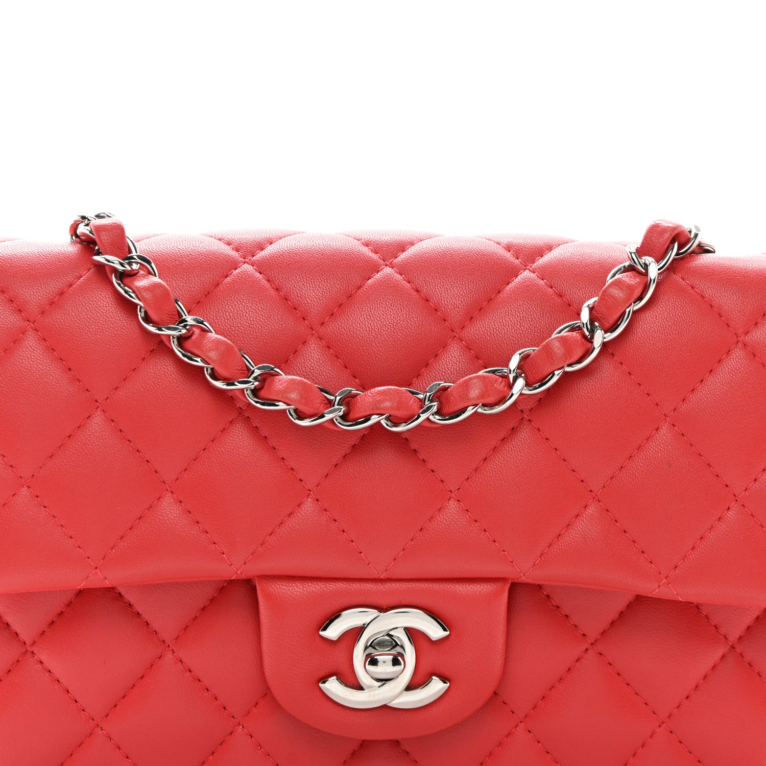 Chanel Lambskin Quilted Mini Rectangular Flap Pink 8 of 11