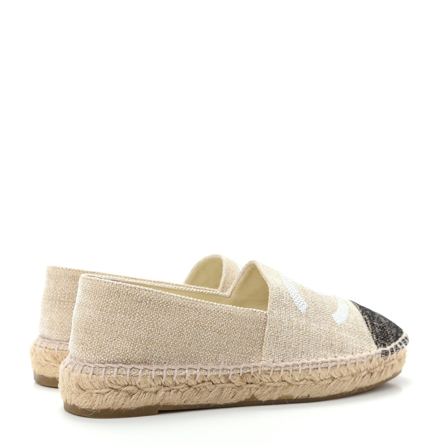 Toile Sequin CC Espadrilles 37 Beige Black