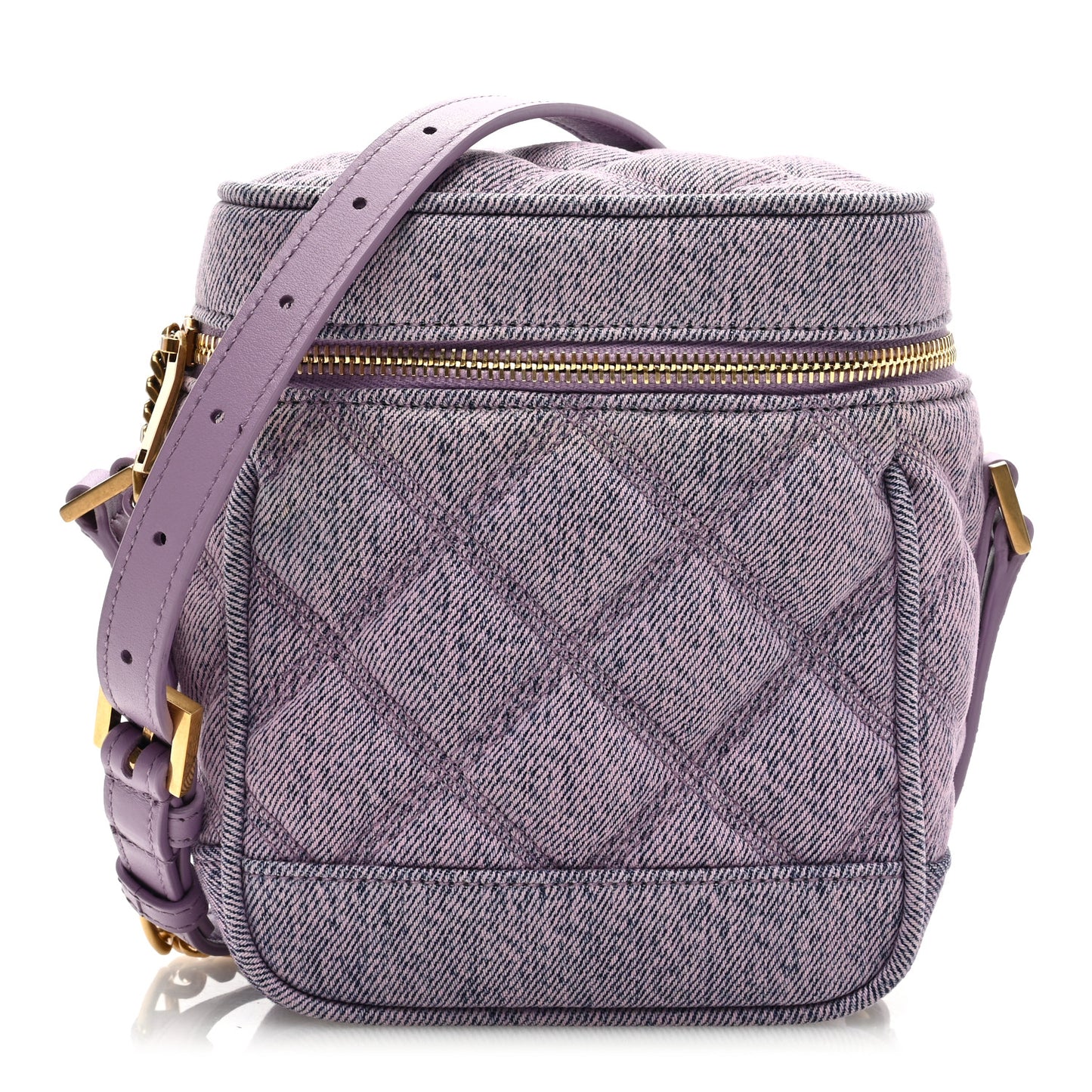 Denim Quilted 80's Vanity Bag Bleached Lilac