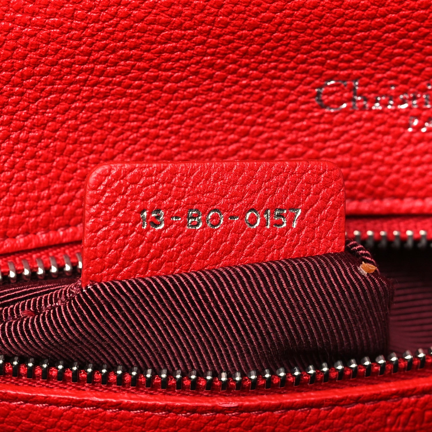 Christian Dior Grained Calfskin Small Diorama Flap Bag Red 7 of 9