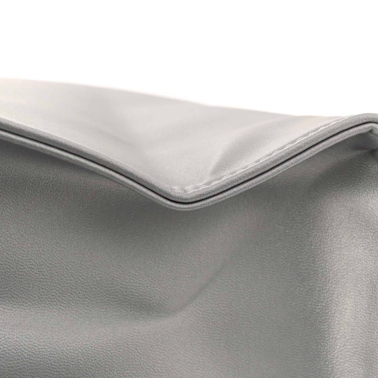 Metallic Vegan Leather Medium Shopping Bag Silver