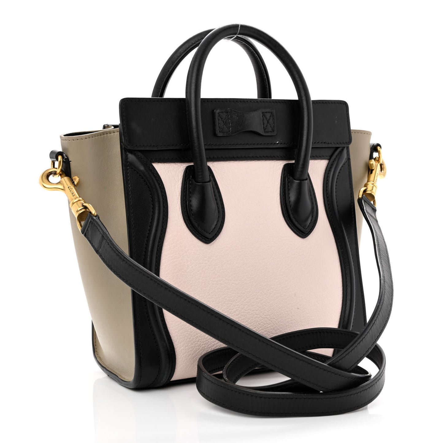 Smooth Drummed Calfskin Nano Tri-Color Luggage Light Rose
