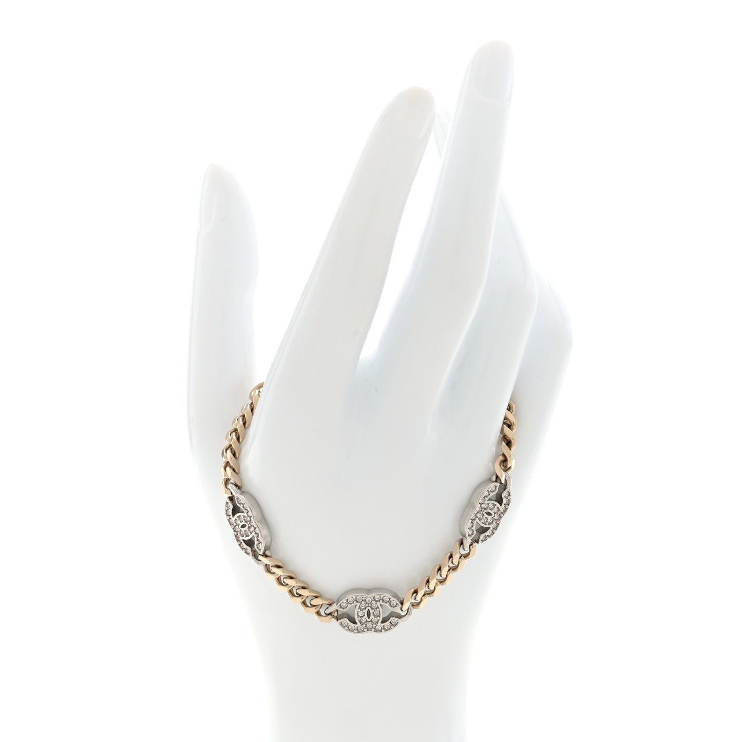 Crystal CC Chain Bracelet Gold Silver