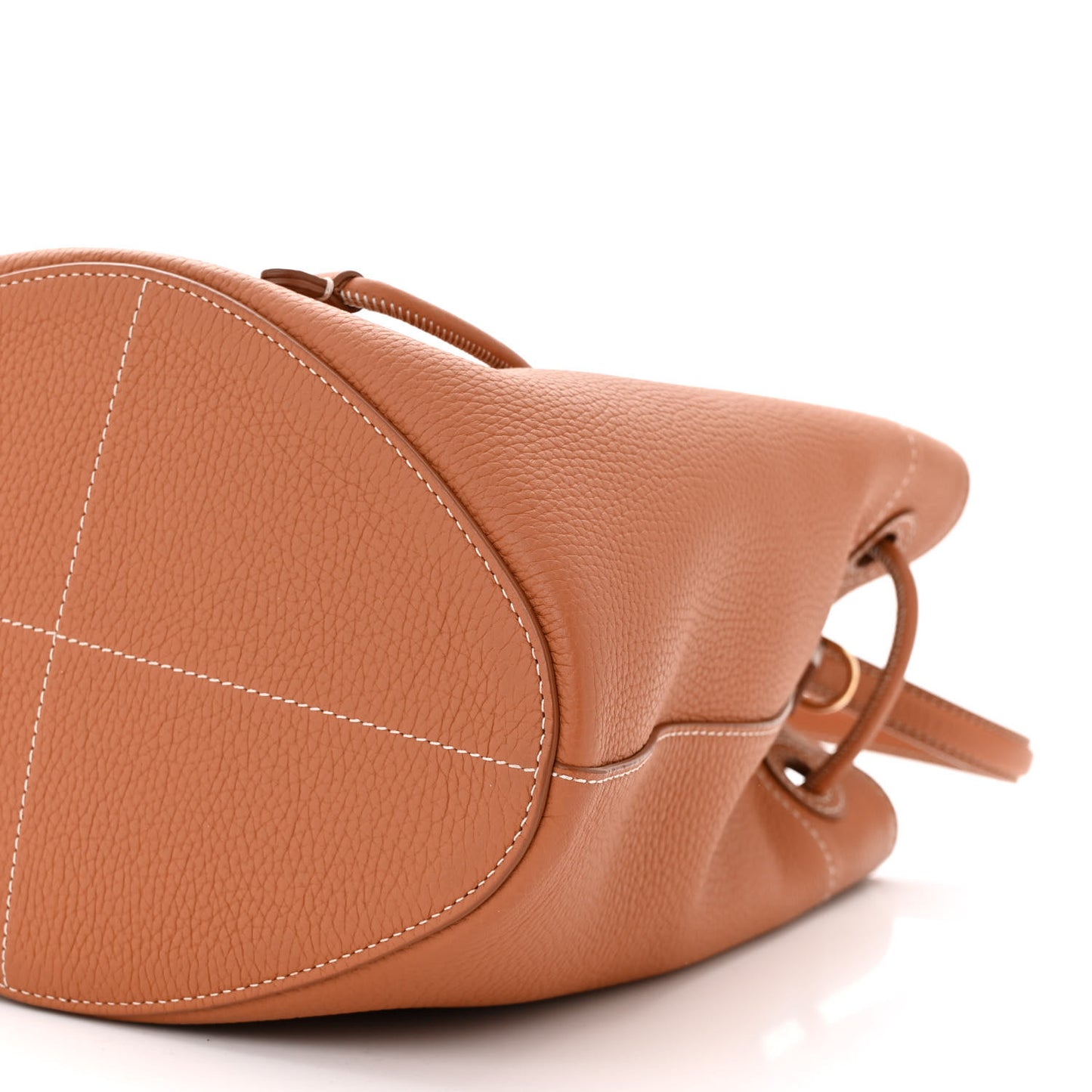 Grainy Calfskin Small TB Bucket Bag Russet Brown
