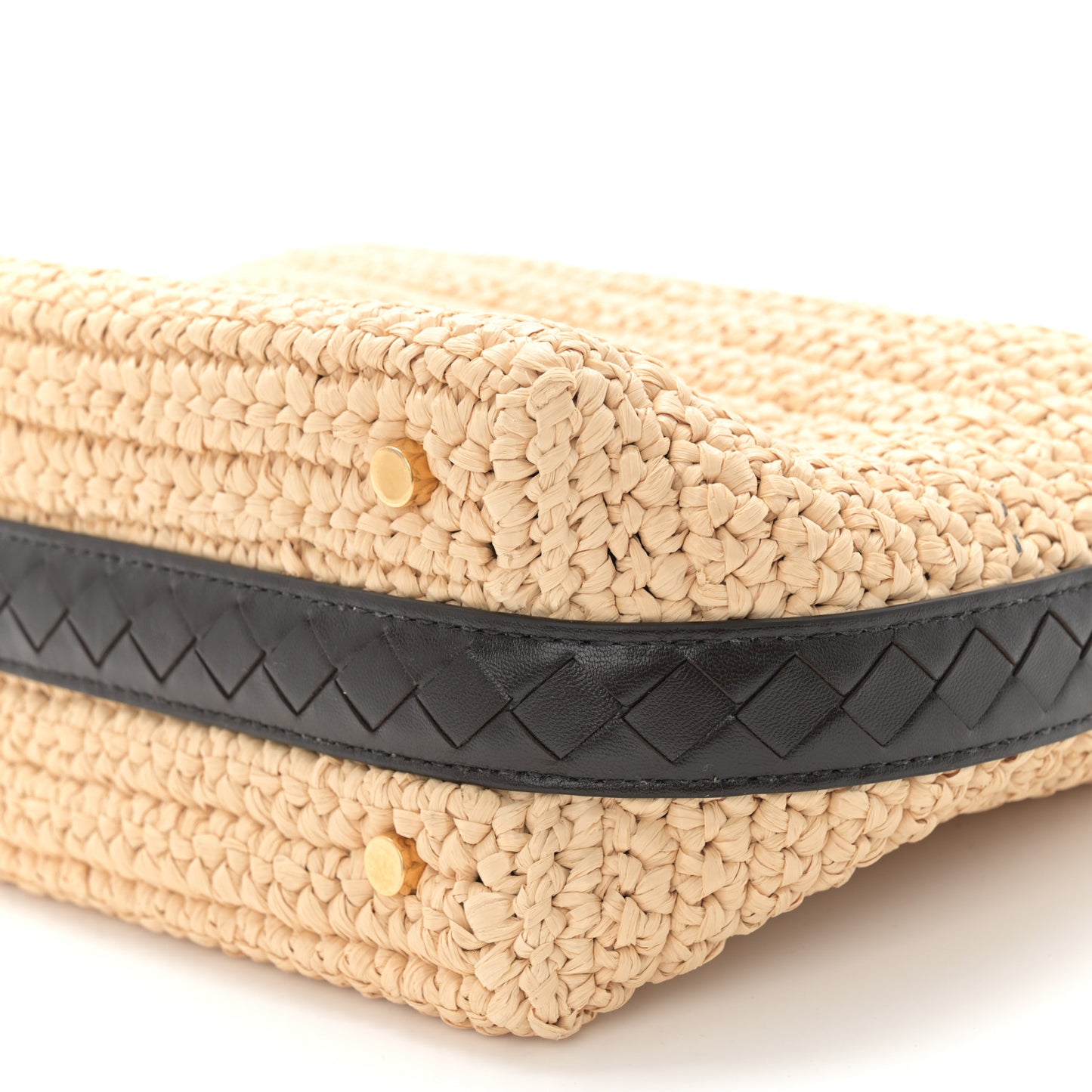 Raffia Woven Nappa Intrecciato Mini Wallace Natural Fondant