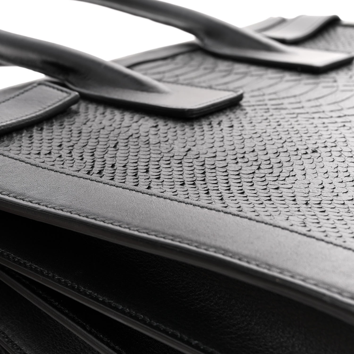 Saint Laurent Python Calfskin Embossed Small Sac de Jour Black 17 of 17