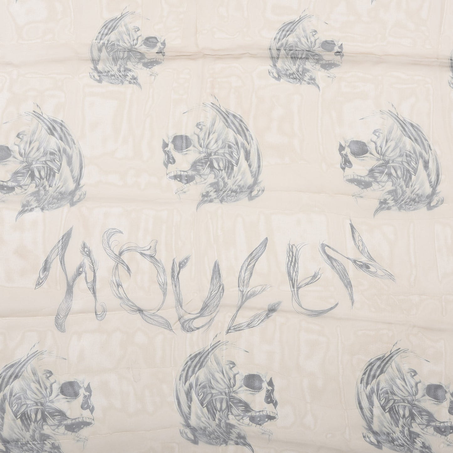 Silk Chiffon Skull Print Scarf Multicolor
