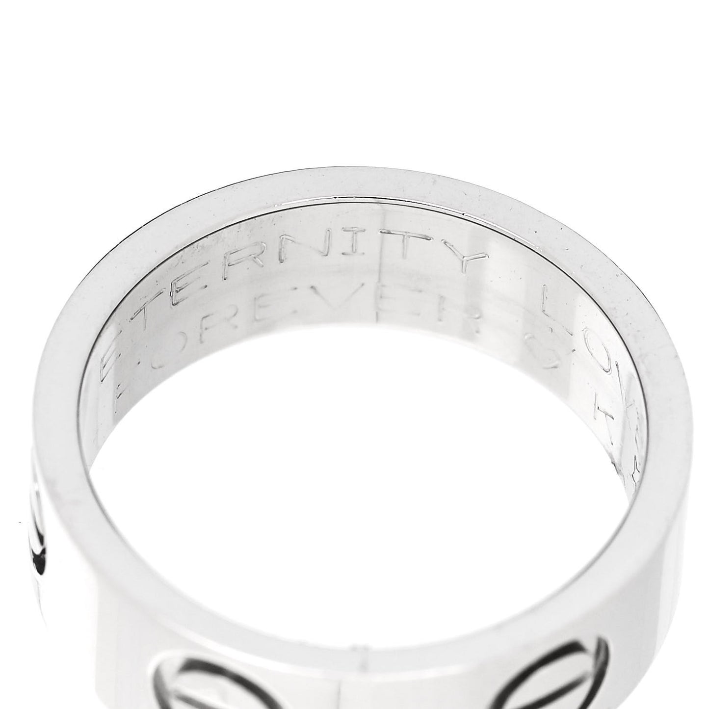 Platinum 5.5mm LOVE Ring 45 3.25