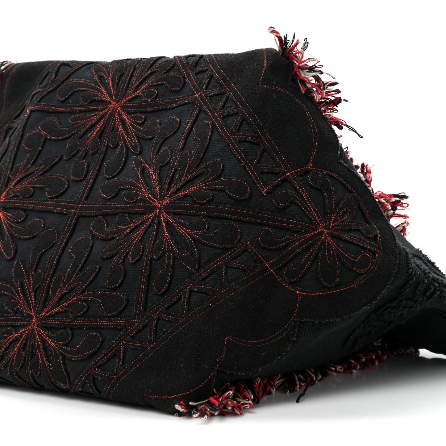 Cotton Embroidered Portugaba Tote Black