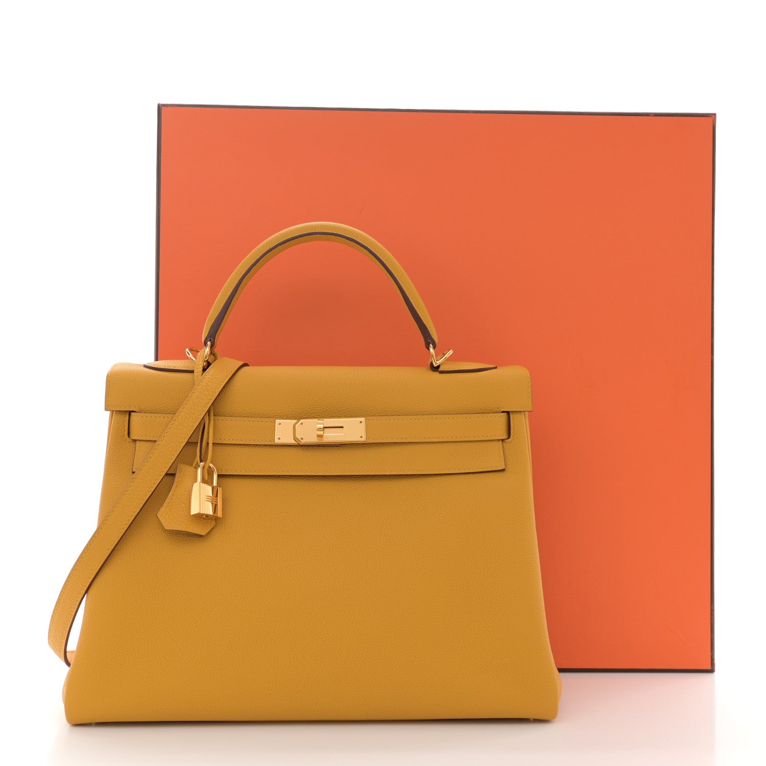 Hermes Togo Kelly Retourne 32 Jaune Ambre 11 of 11