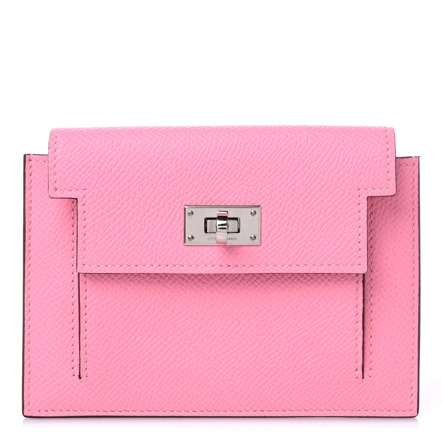 Hermes Epsom Kelly Pocket Compact Wallet Rose Confetti 1 of 7