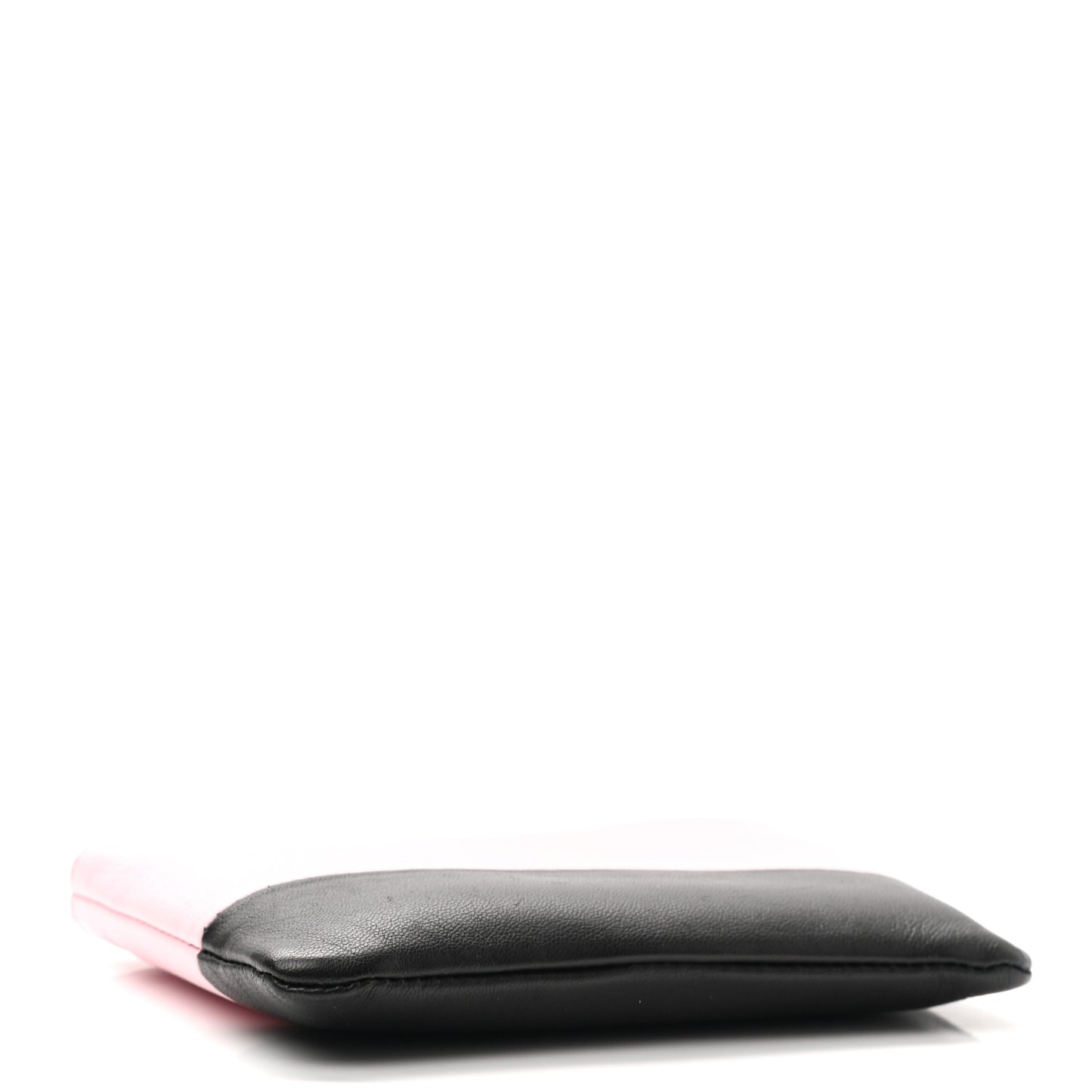 Lambskin Bi-Color Coin and Card Pouch Pale Pink Espresso