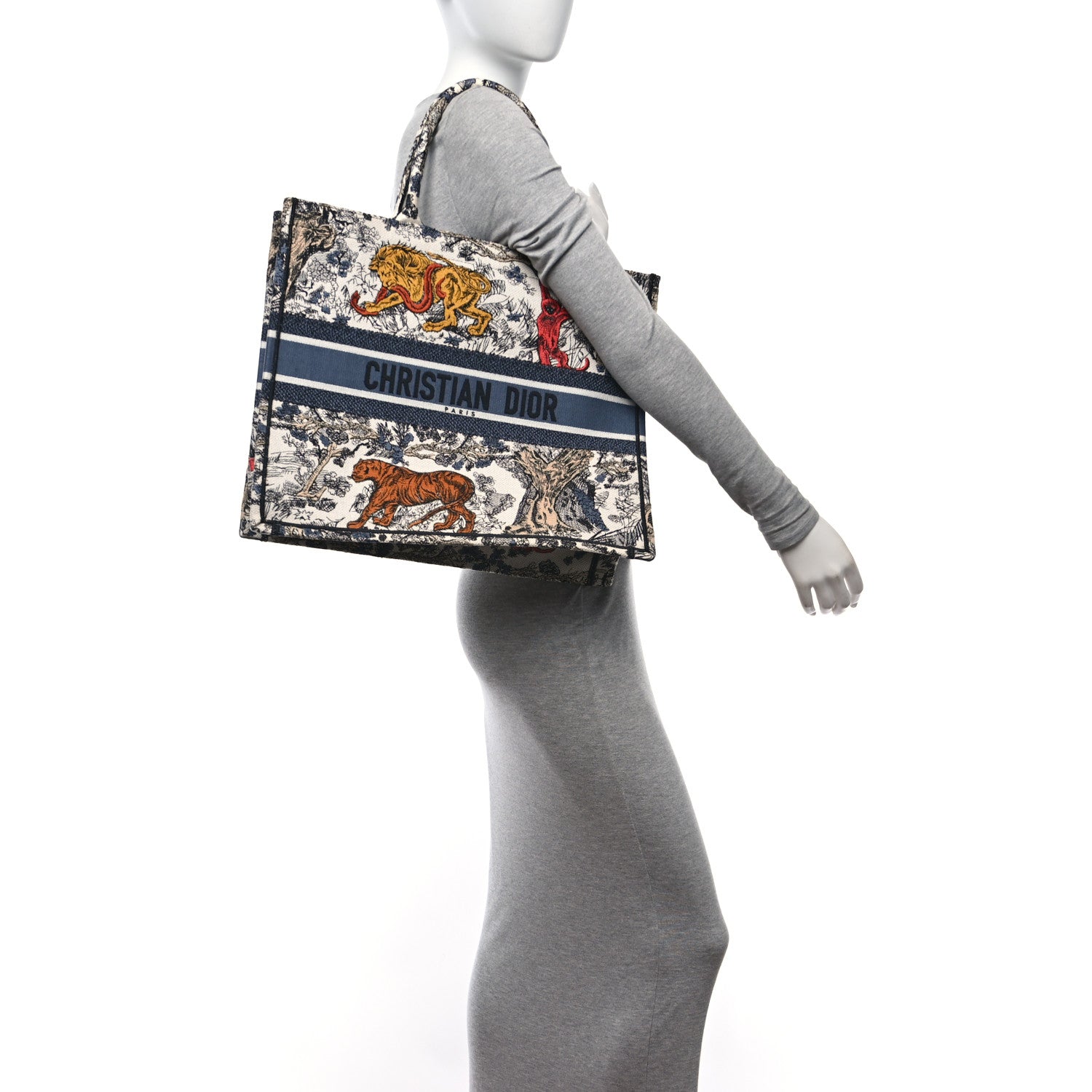 Christian Dior Canvas Embroidered Large Dioriviera Toile De Jouy Book Tote Multicolor 3 of 15