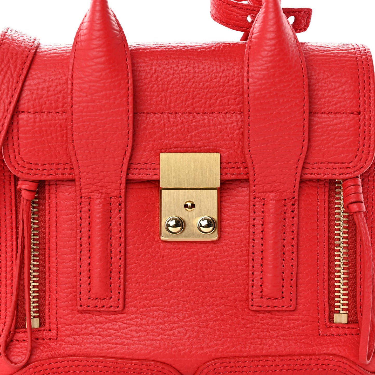 Textured Calfskin Mini Pashli Satchel Red