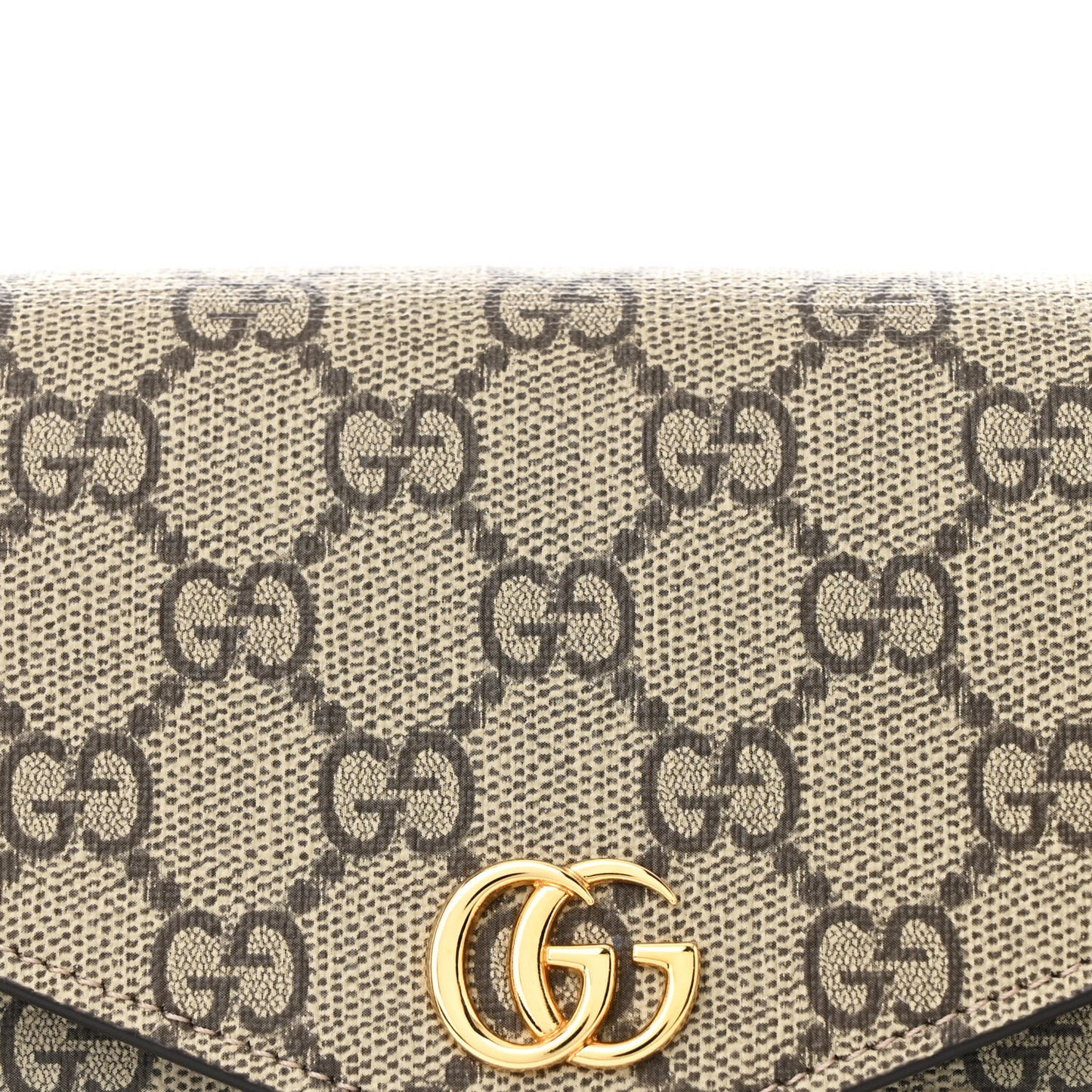 GG Supreme Monogram Textured Dollar Calfskin Web Mini Ophidia Envelope Shoulder Bag Beige Ebony New Acero
