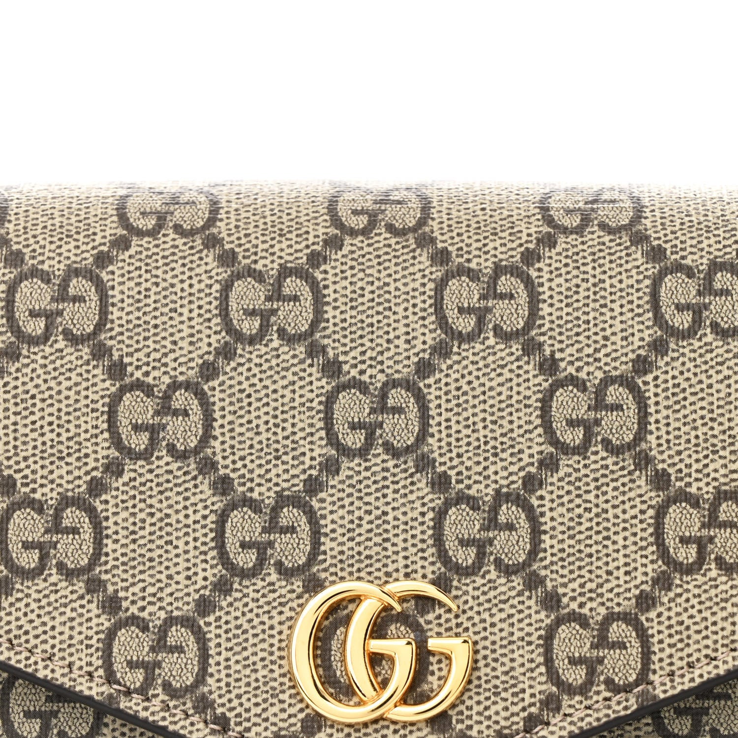 Gucci GG Supreme Monogram Textured Dollar Calfskin Web Mini Ophidia Envelope Shoulder Bag Beige Ebony New Acero 8 of 11