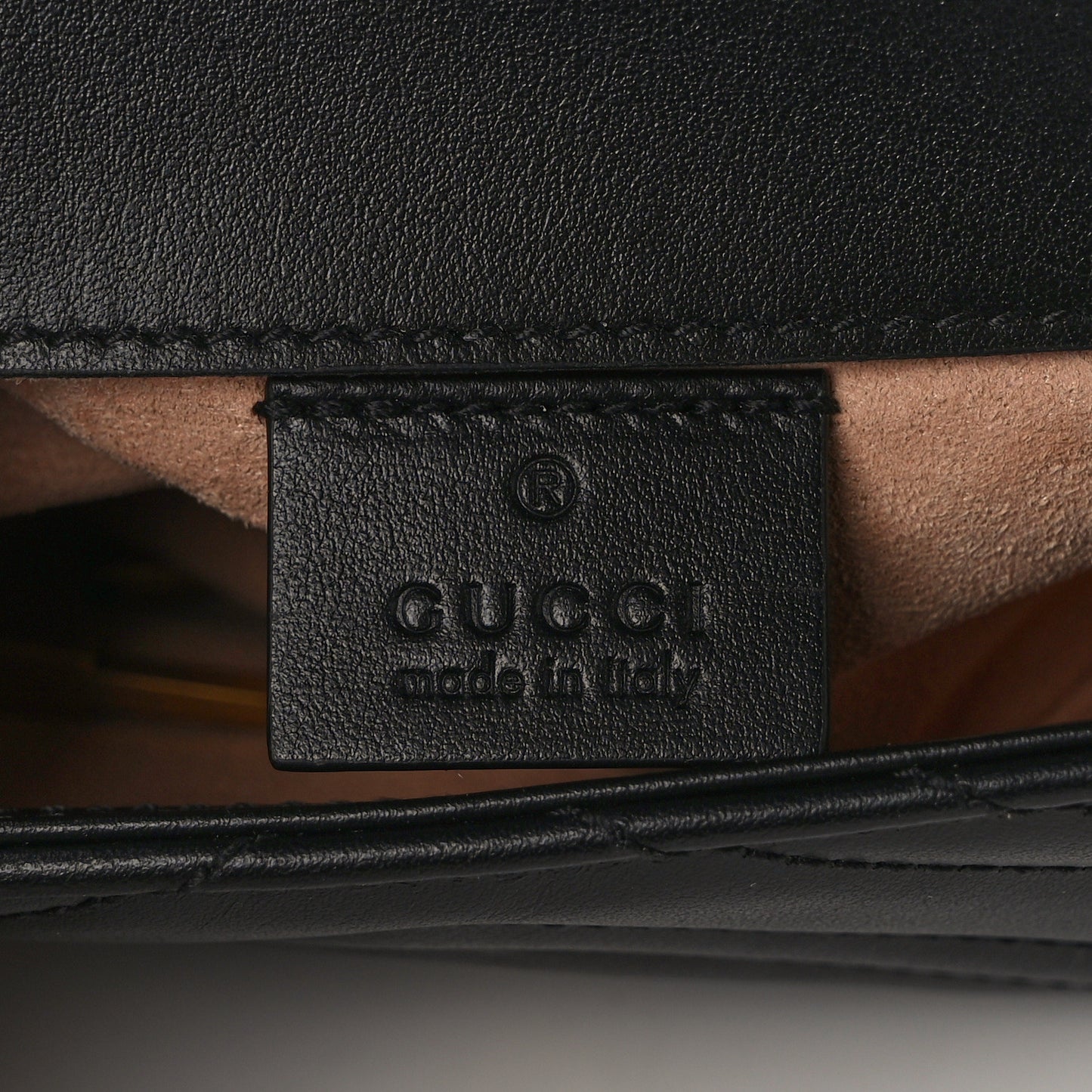 Calfskin Matelasse Super Mini GG Marmont Shoulder Bag Black