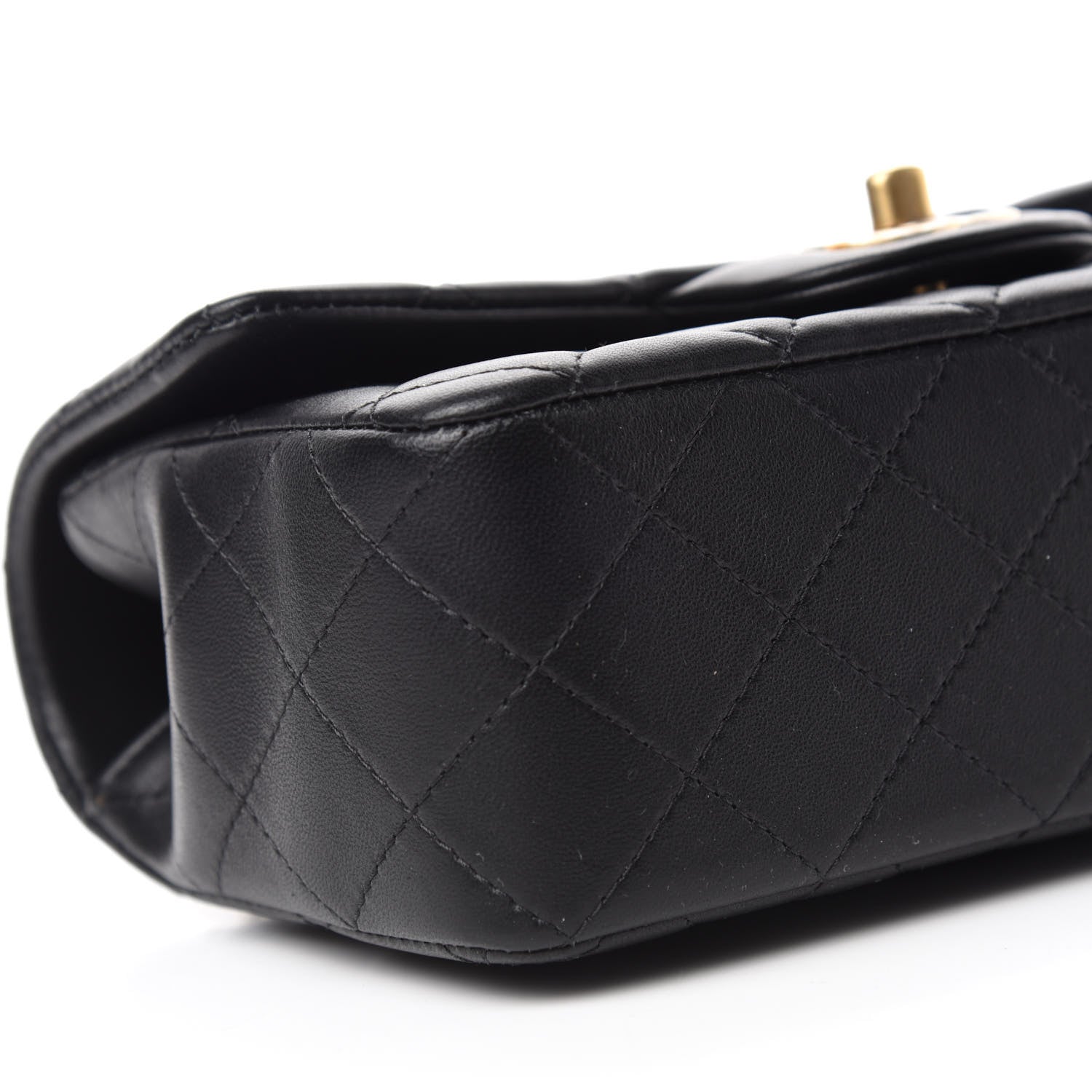 Chanel Lambskin Quilted Mini Top Handle Rectangular Flap Black 6 of 12