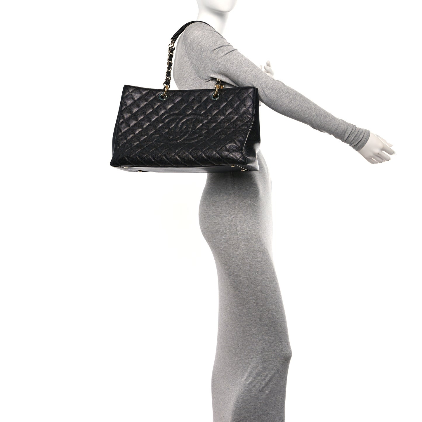 Caviar Quilted XL Grand Shopping Tote GST Black