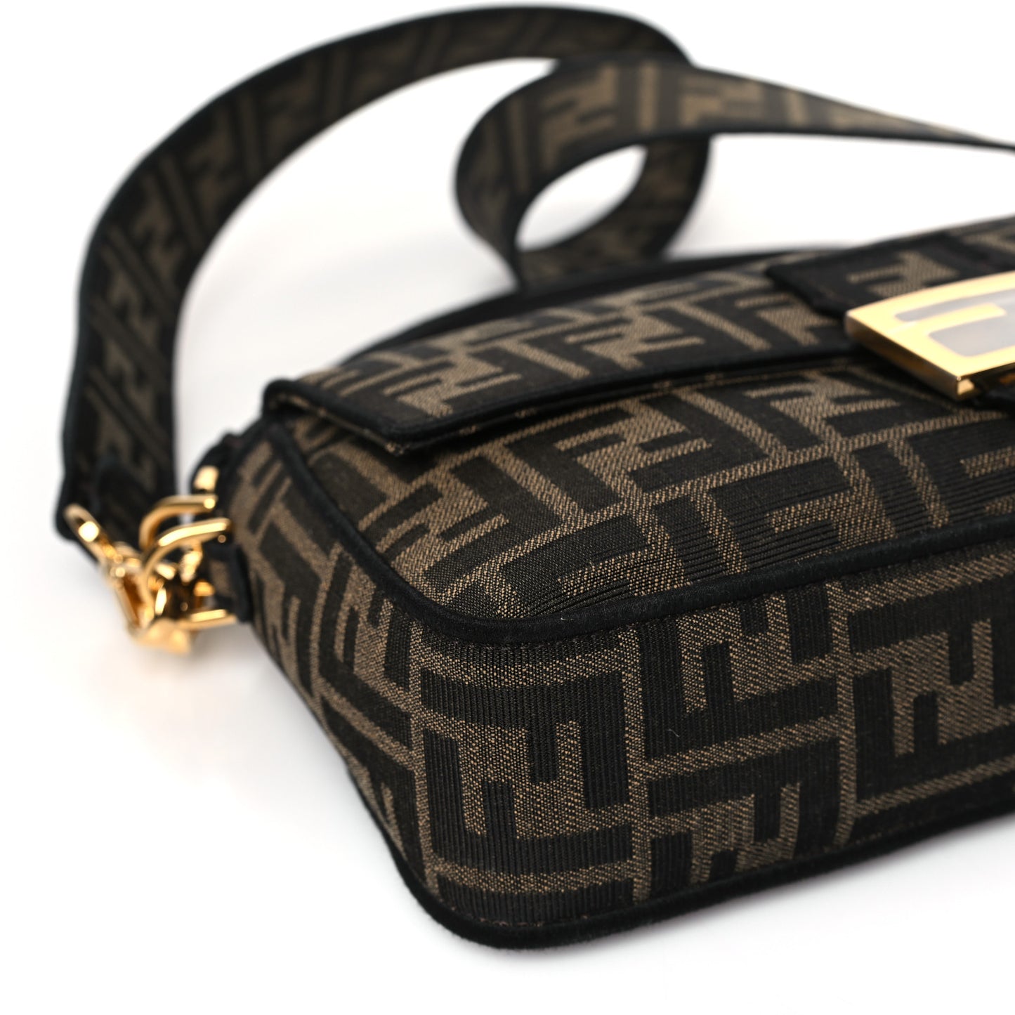Fabric Jacquard FF 1974 Medium Baguette Tobacco Moro Black