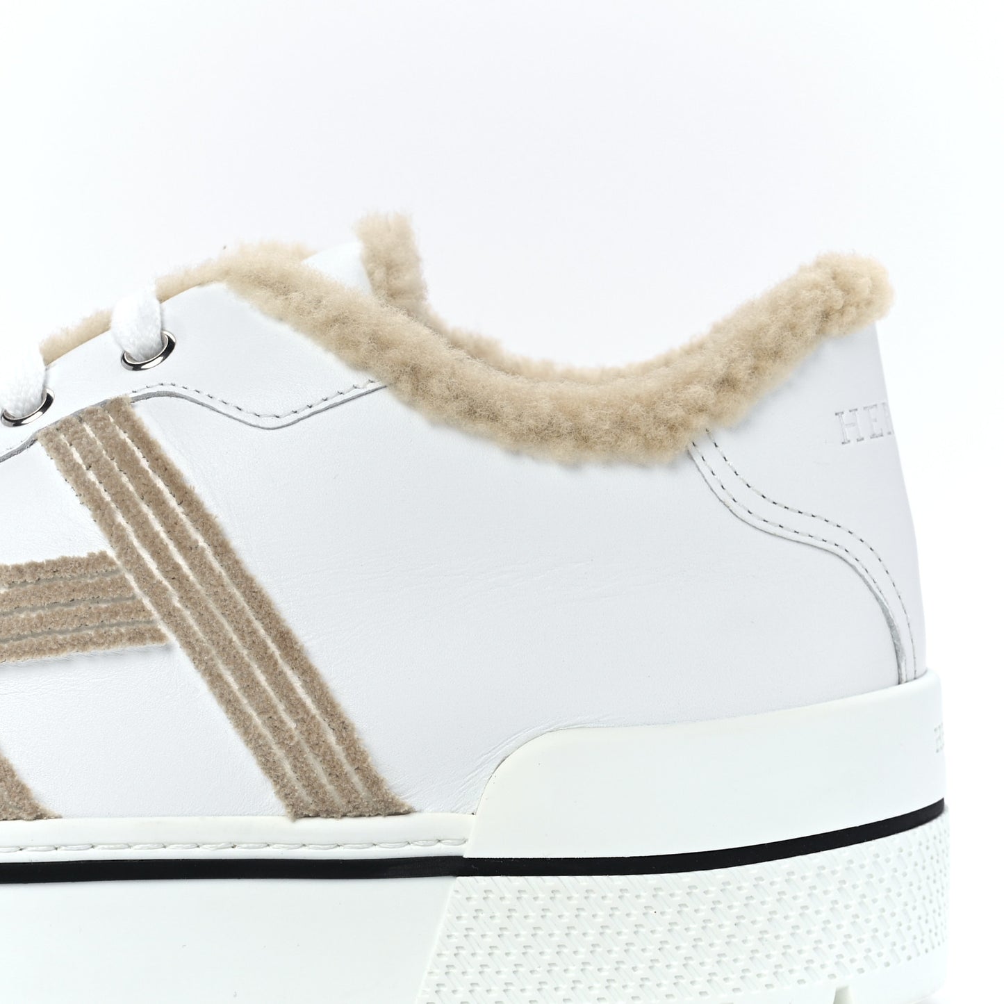 Calfskin Woolskin Dare Sneakers 40 White Ecru