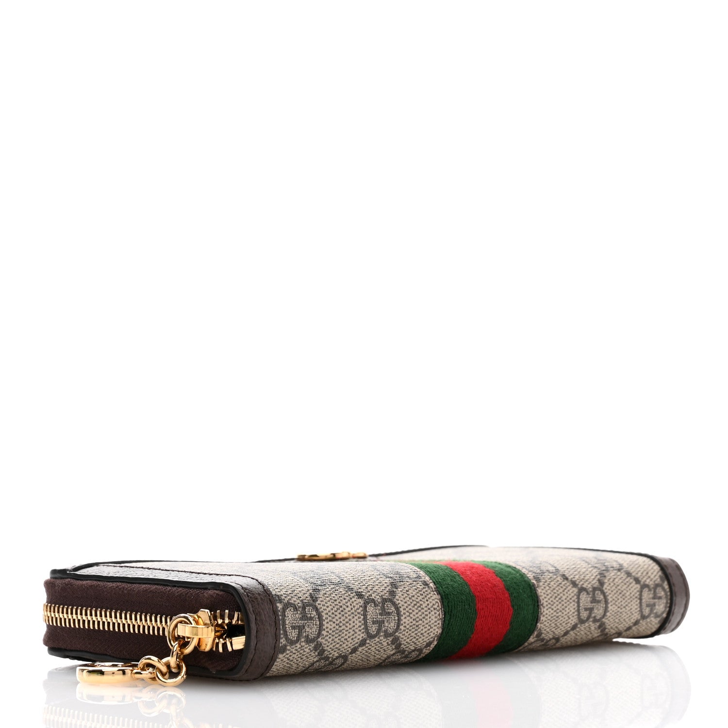 Gucci GG Supreme Monogram Web Ophidia Zip Around Wallet Brown 4 of 7