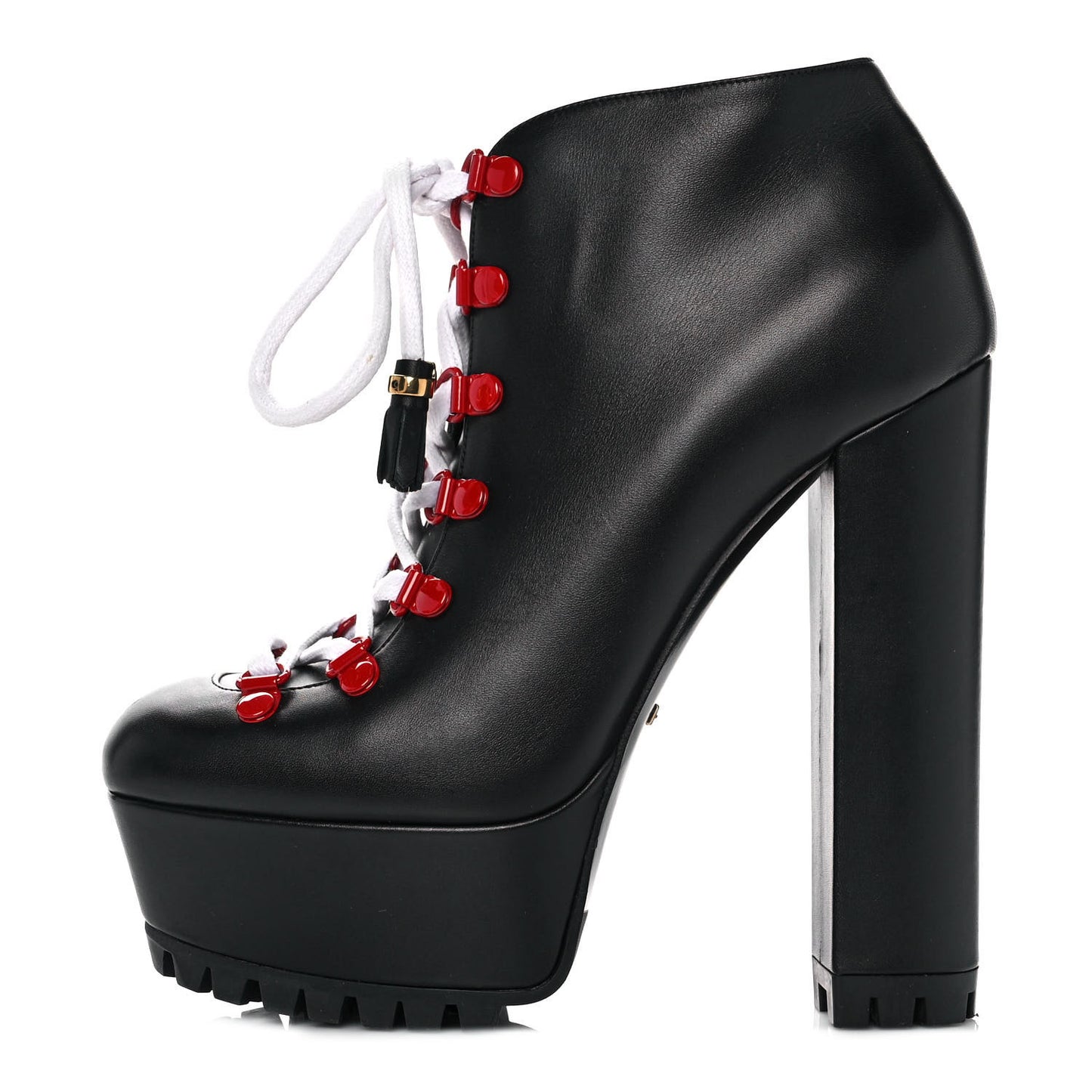 Calfskin Lifford Lace Up Platform Ankle Boots 38 Black