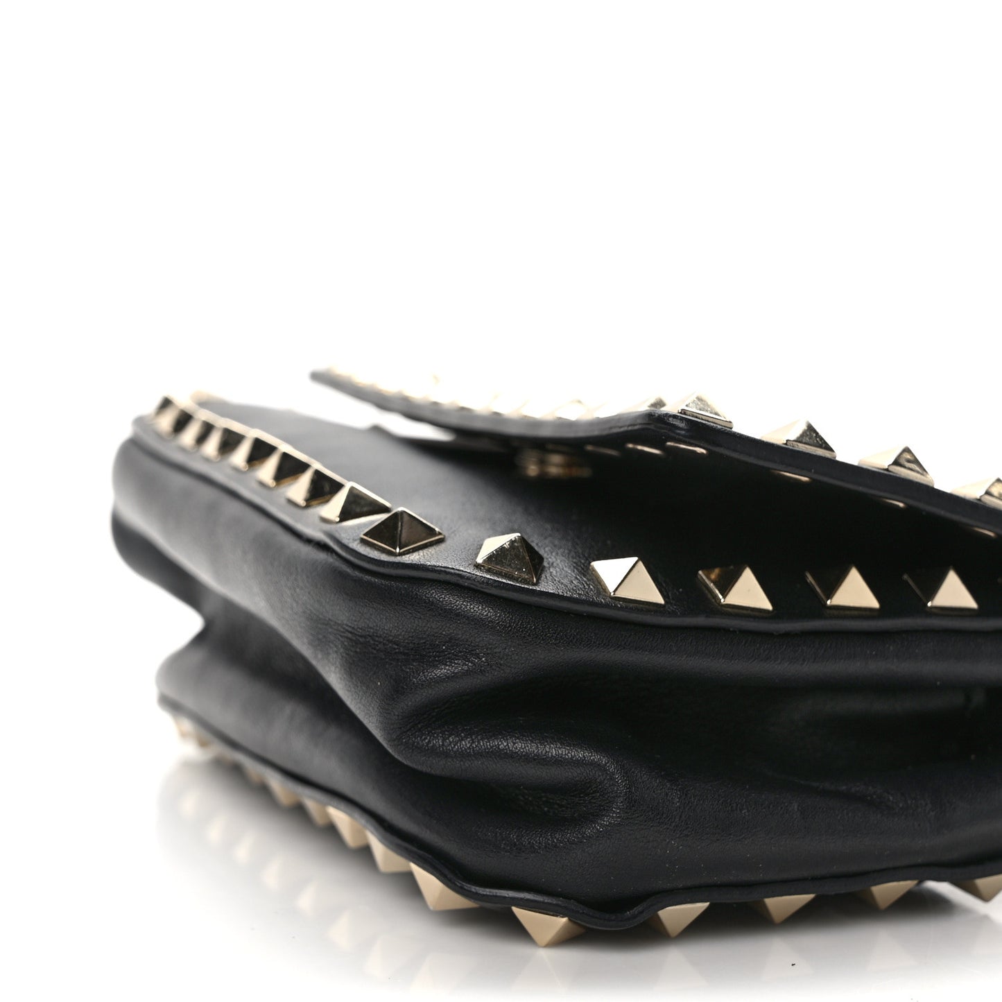 Calfskin Rockstud Belt Bag Black