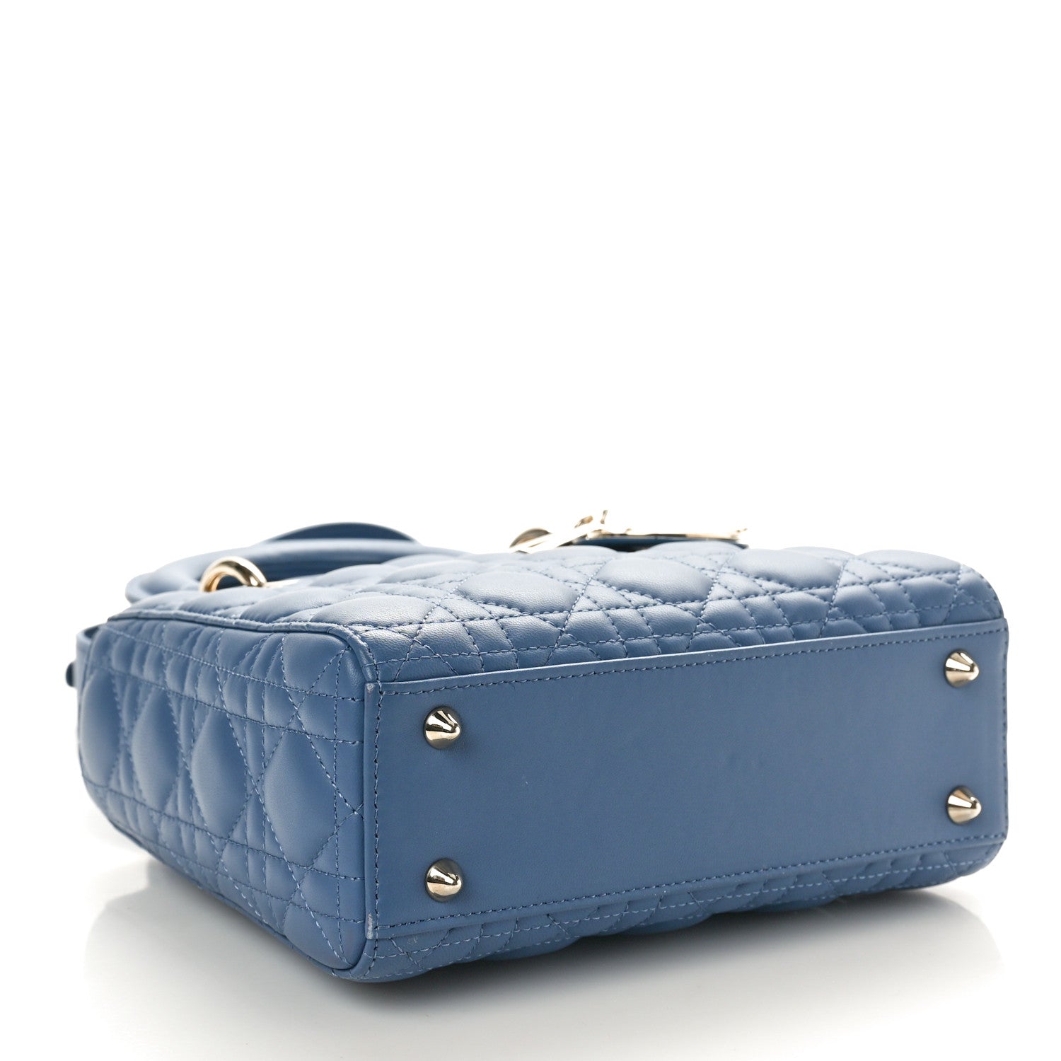 Christian Dior Lambskin Cannage Small My ABCDior Lady Dior Denim Blue 4 of 10