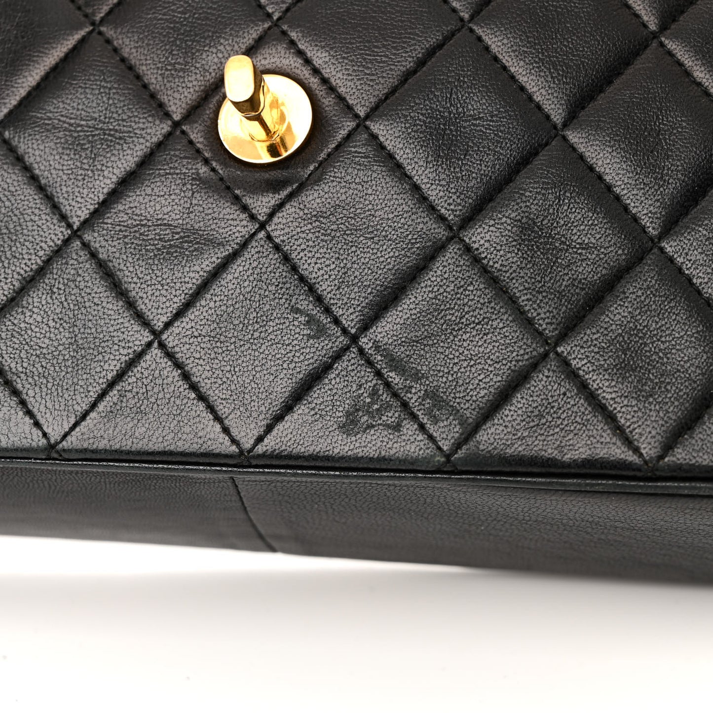 Lambskin Quilted Medium Single Flap Black
