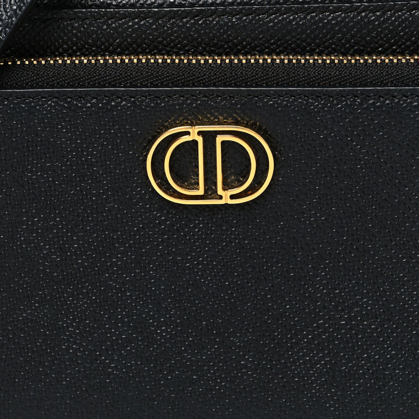 Grained Calfskin Caro Double Pouch Black