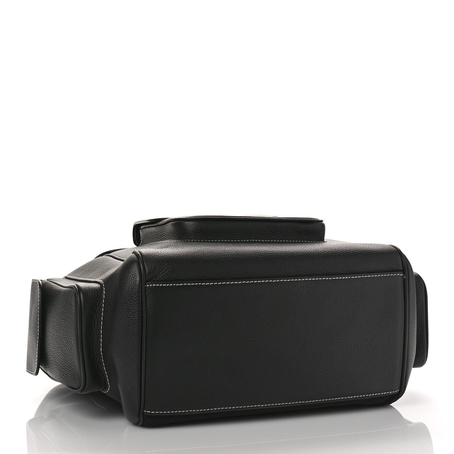 Christian Dior Grained Calfskin Saddle Drawstring Backpack Black 4 of 8