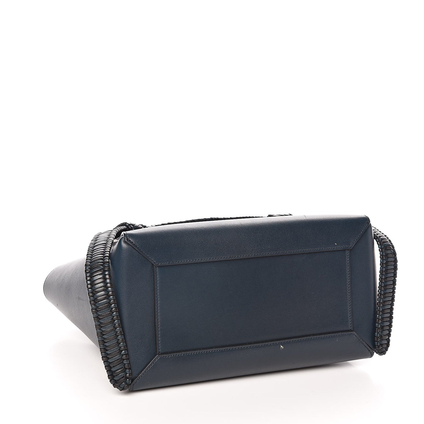 Smooth Calfskin Micro Bi-Color Braided Belt Bag Dark Sea