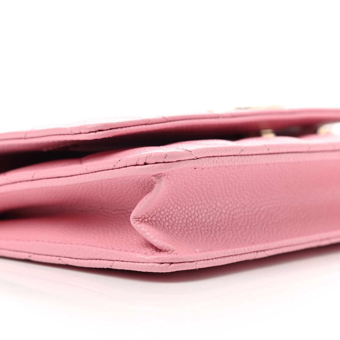 Caviar Quilted Chain CC Wallet On Chain WOC Pink