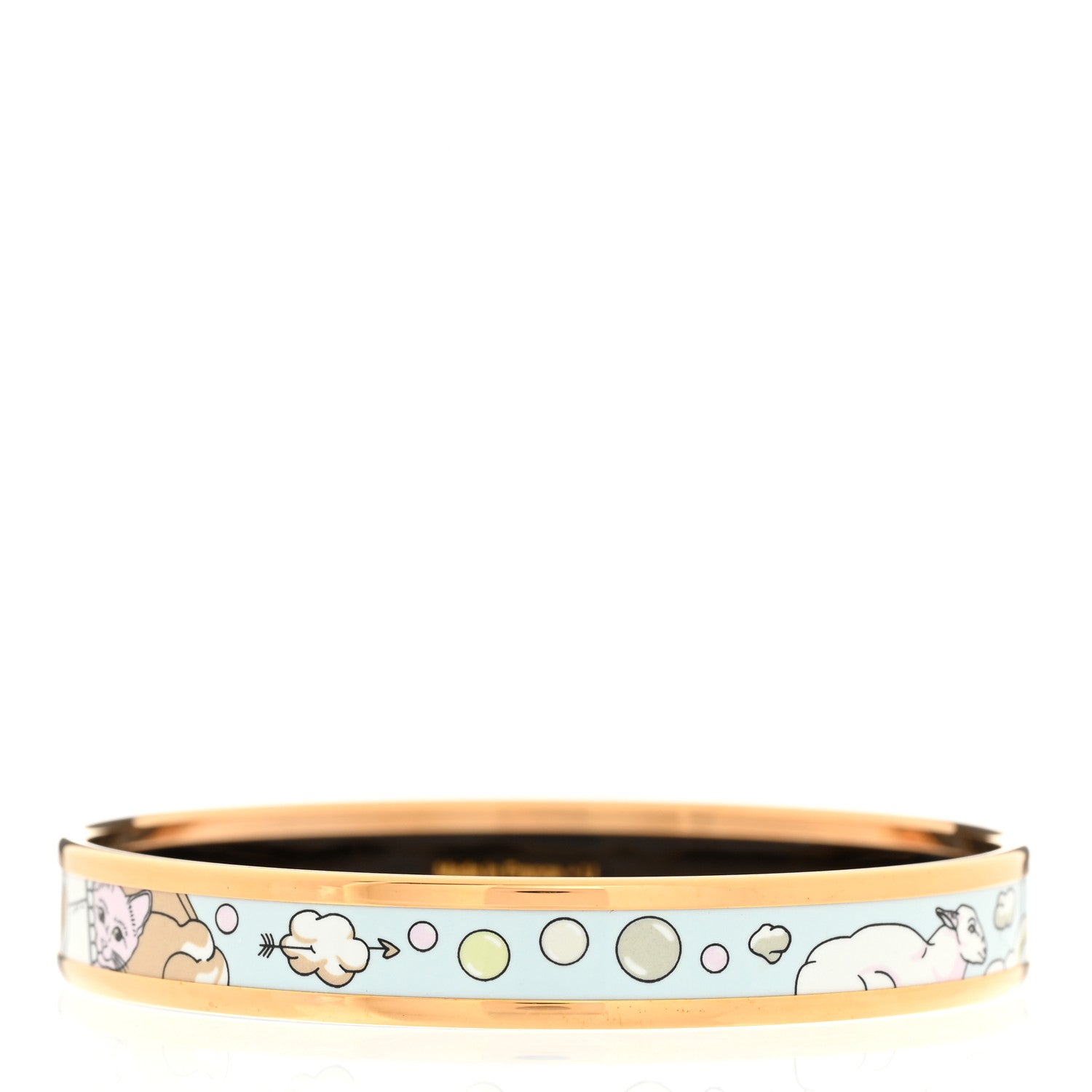 Hermes Enamel Narrow Tea for Two Printed Bracelet 65 Hypno 3 of 6