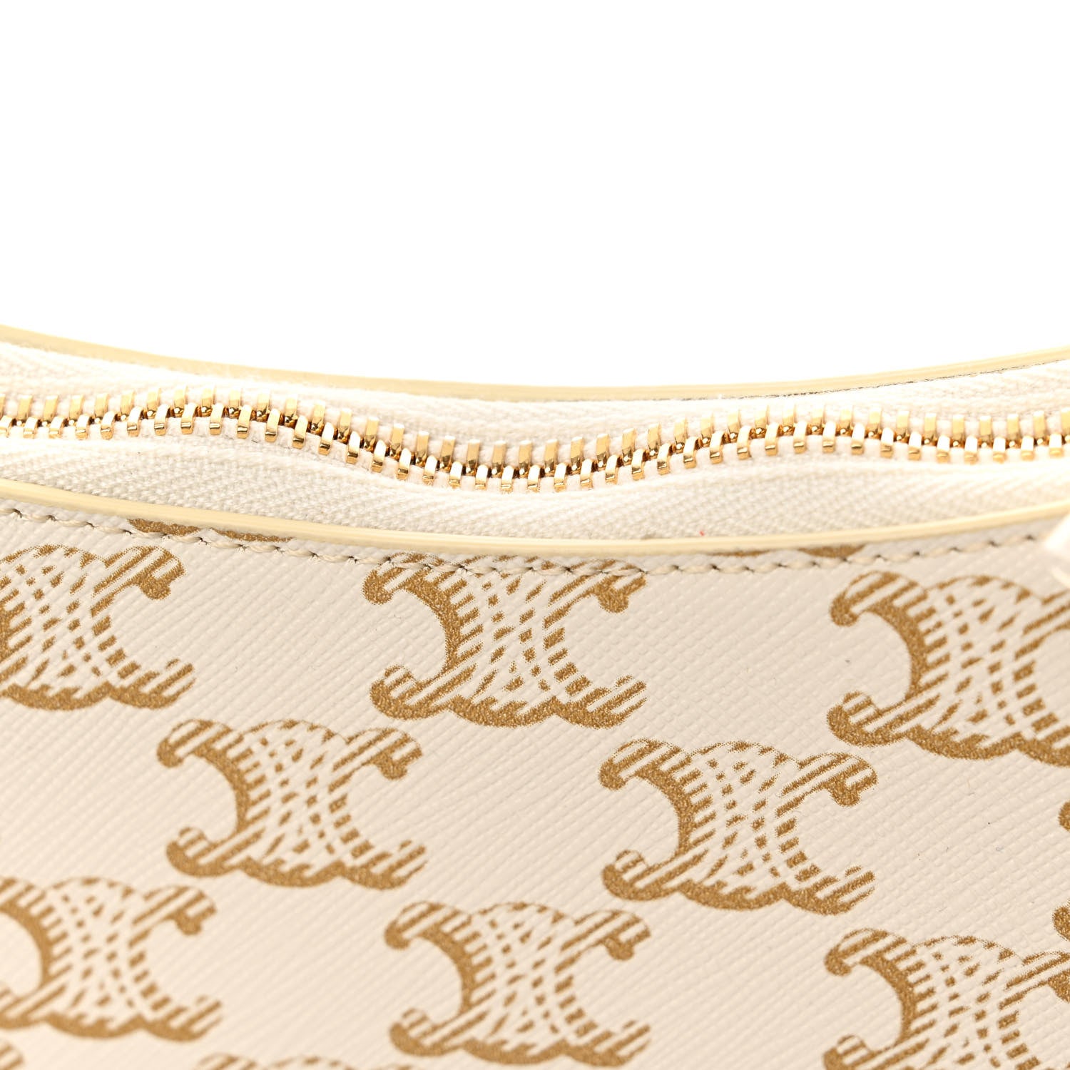 Celine Canvas Calfskin Ava Triomphe Shoulder Bag White 10 of 10