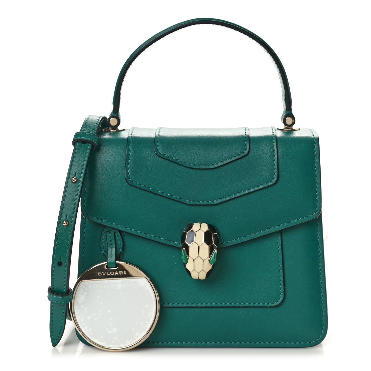 Bulgari Calfskin Serpenti Forever Top Handle Emerald Green 3 of 10