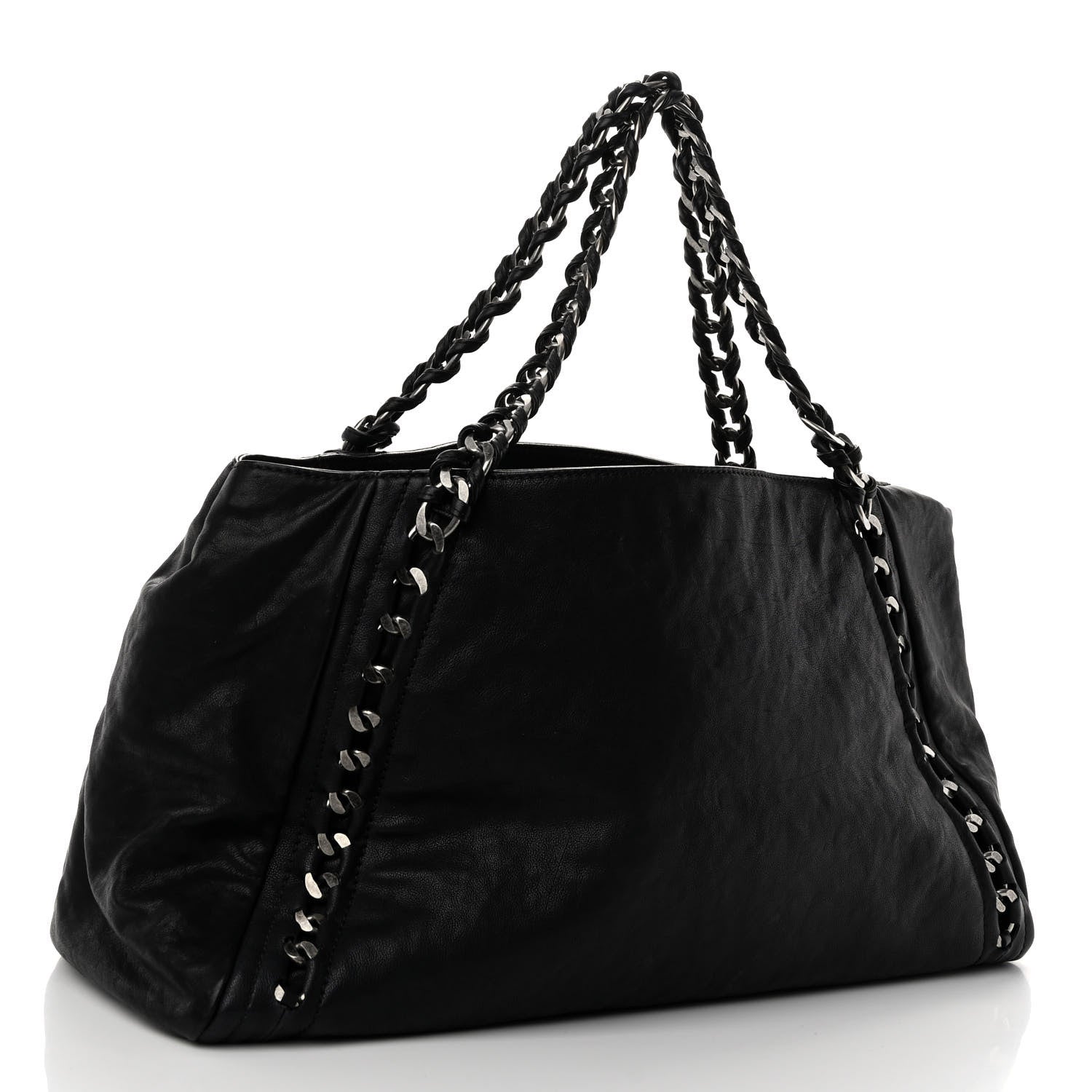 Chanel Glazed Calfskin East West Modern Chain Tote Black 3 of 9