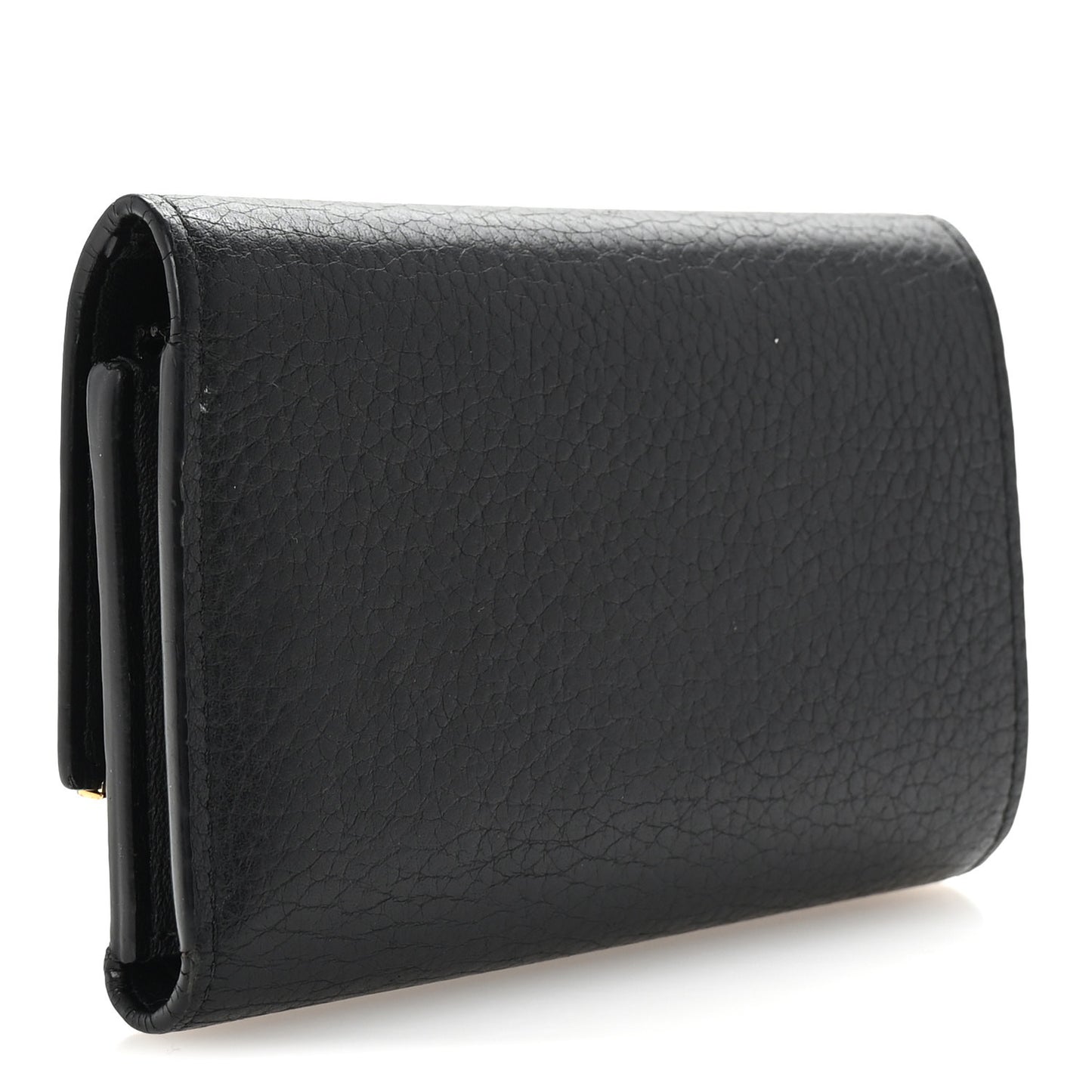 Taurillon Embellished Capucines Compact Wallet Black