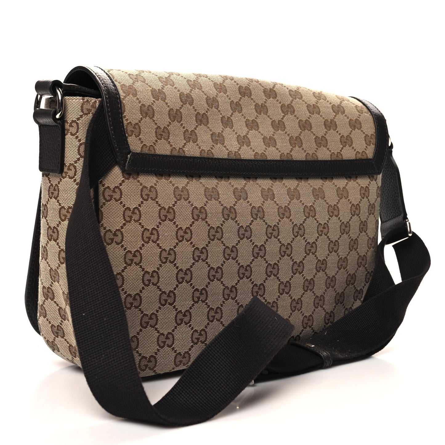 Monogram Large Flap Messenger Bag Beige Dark Brown